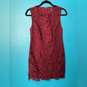 Forever 21 Maroon Flower Lace Dress